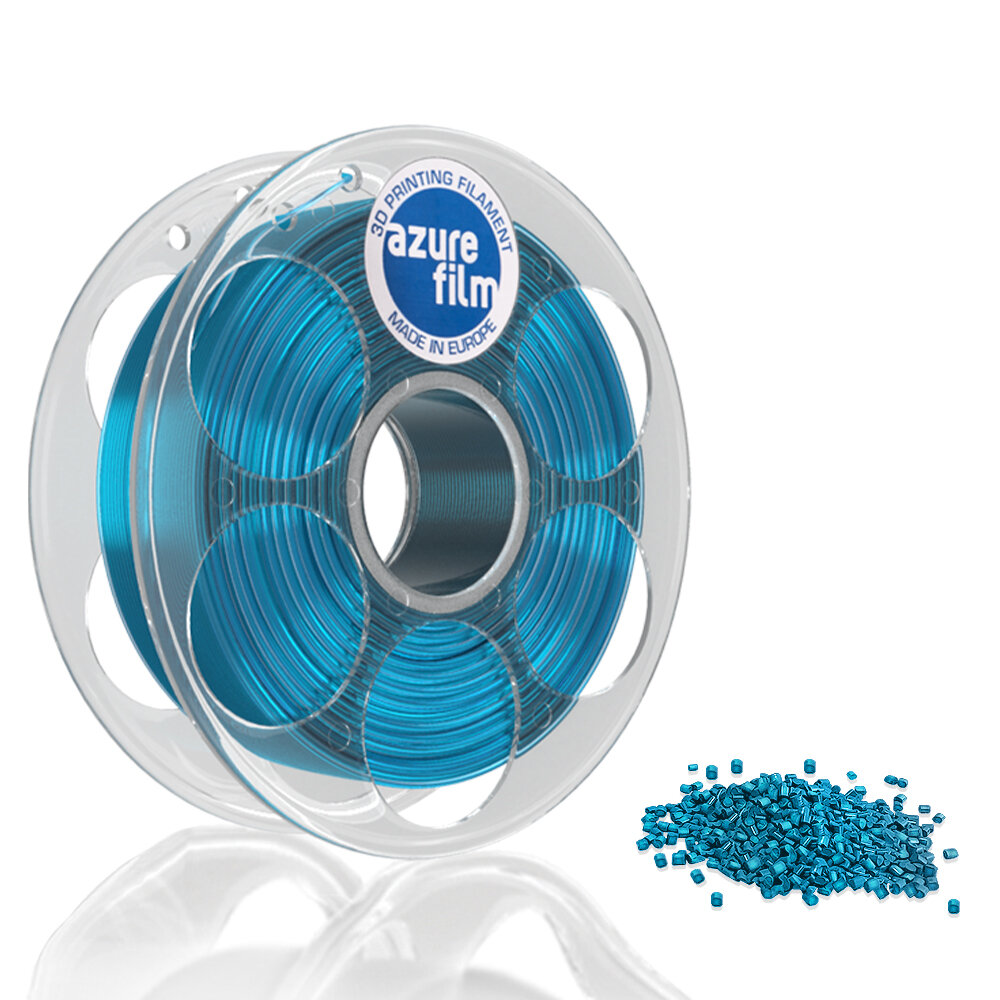 Azurefilm PETG Blau TRANSPARENT 1,0kg 1,75mm