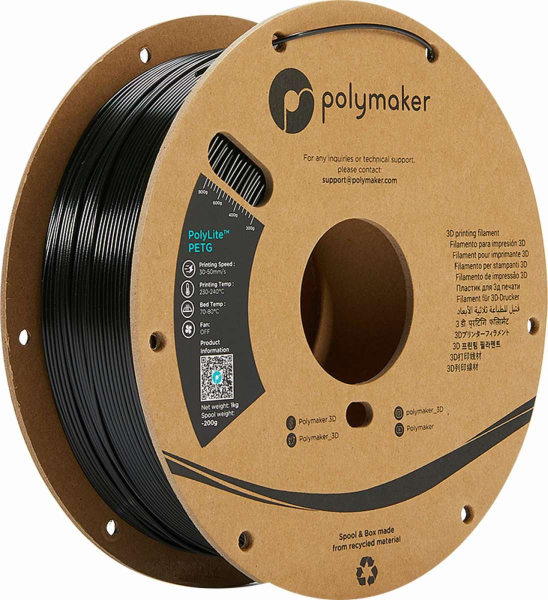 PolyMaker PETG (PolyLite) Schwarz 1,0kg 1,75mm