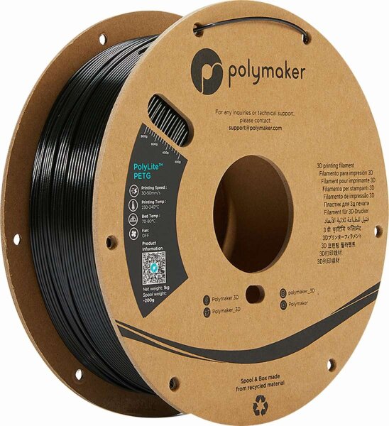 PolyMaker PETG (PolyLite) Schwarz 1,0kg