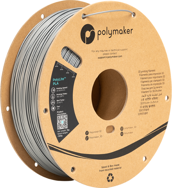 PolyMaker PLA (PolyLite) Steel Grey 1,0kg 1,75mm