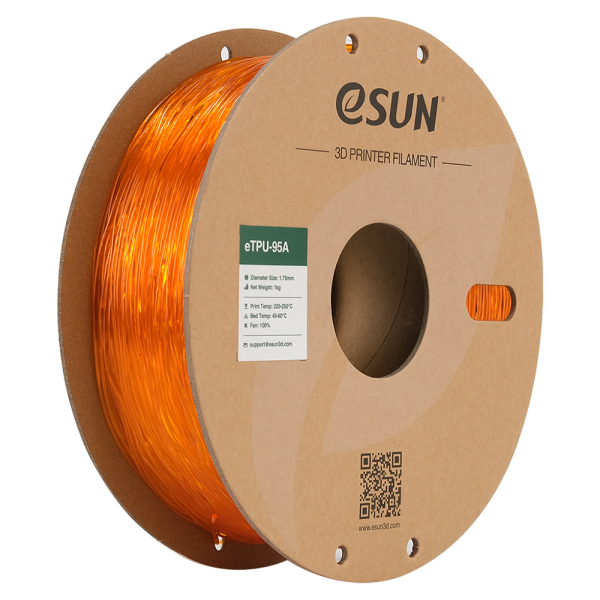 eSUN 3D eTPU 95A Transparent Orange 1,0kg 1,75mm