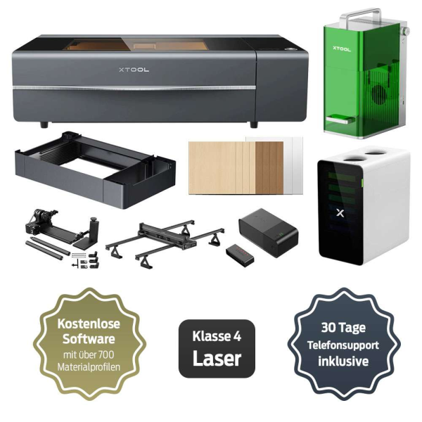 xTool P2S 55W Klasse 4 EU + F1 10W - Business Duo