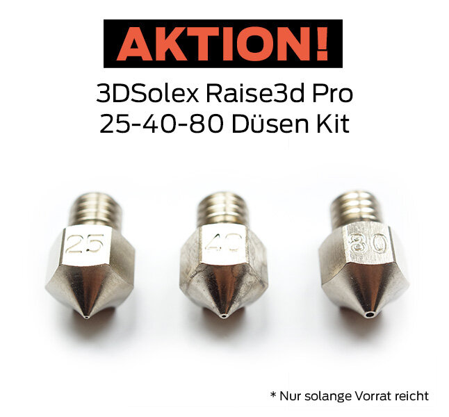 3DSolex Düsenset für Raise3D Pro2 u. E2