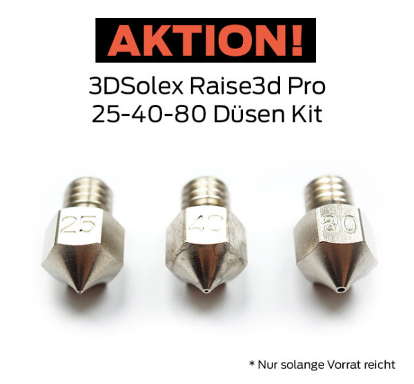 3DSolex Düsenset für Raise3D Pro2, Pro3, E2